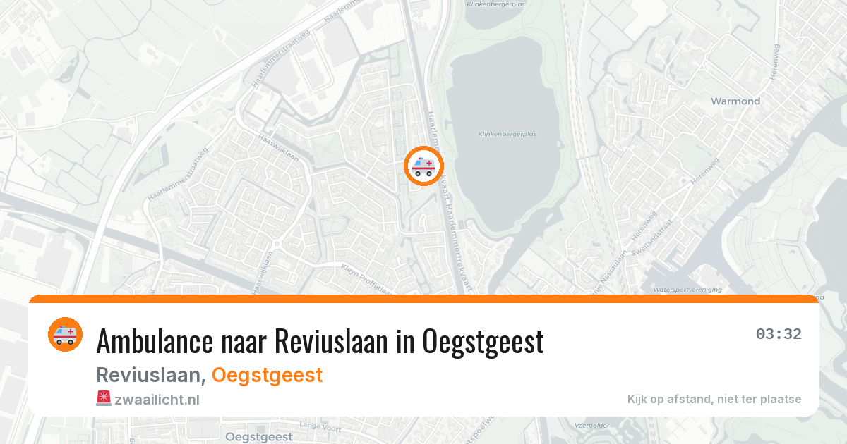 Ambulance naar Reviuslaan in Oegstgeest — 12 aug 2026