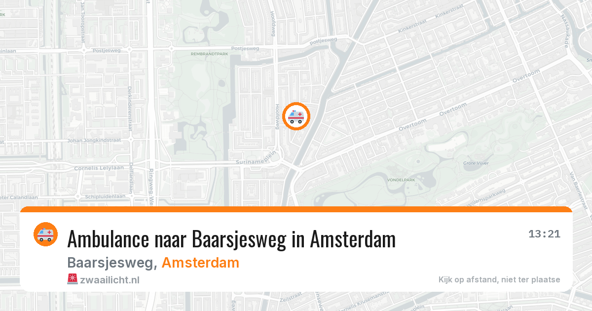 Ambulance naar Baarsjesweg in Amsterdam — 20 mrt 2026