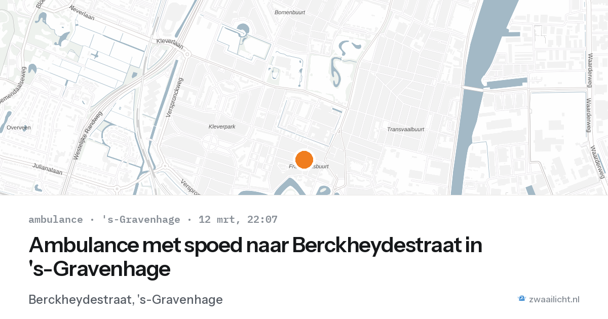 Ambulance met spoed naar Berckheydestraat in 's-Gravenhage — 12 mrt 2026