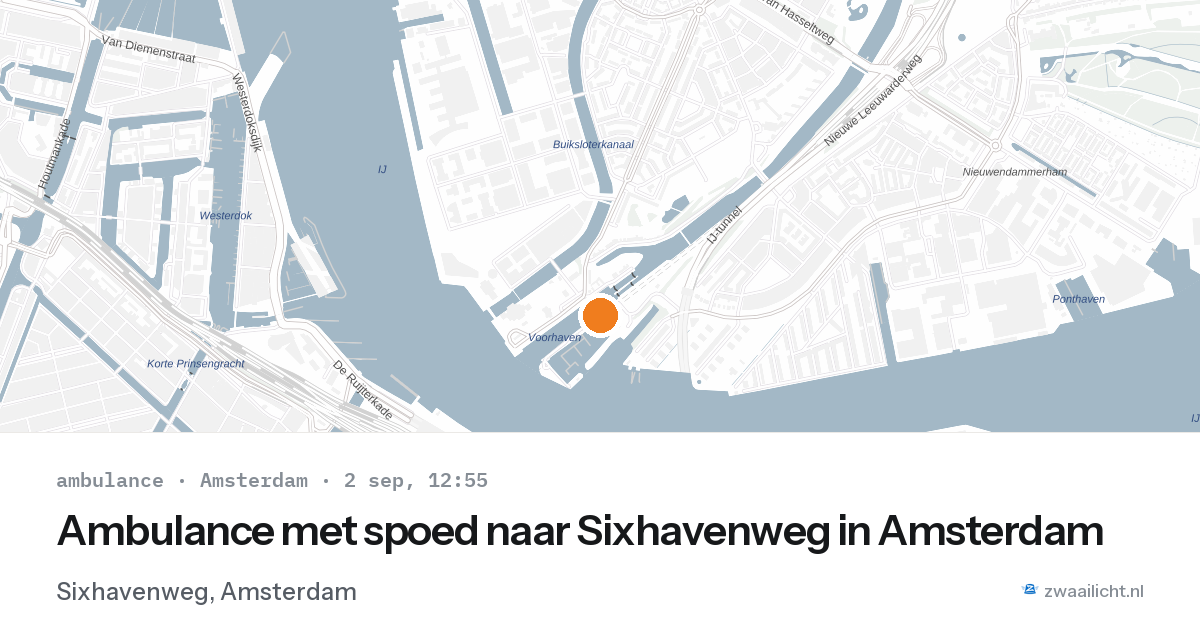 Ambulance met spoed naar Sixhavenweg in Amsterdam — 2 sep 2026
