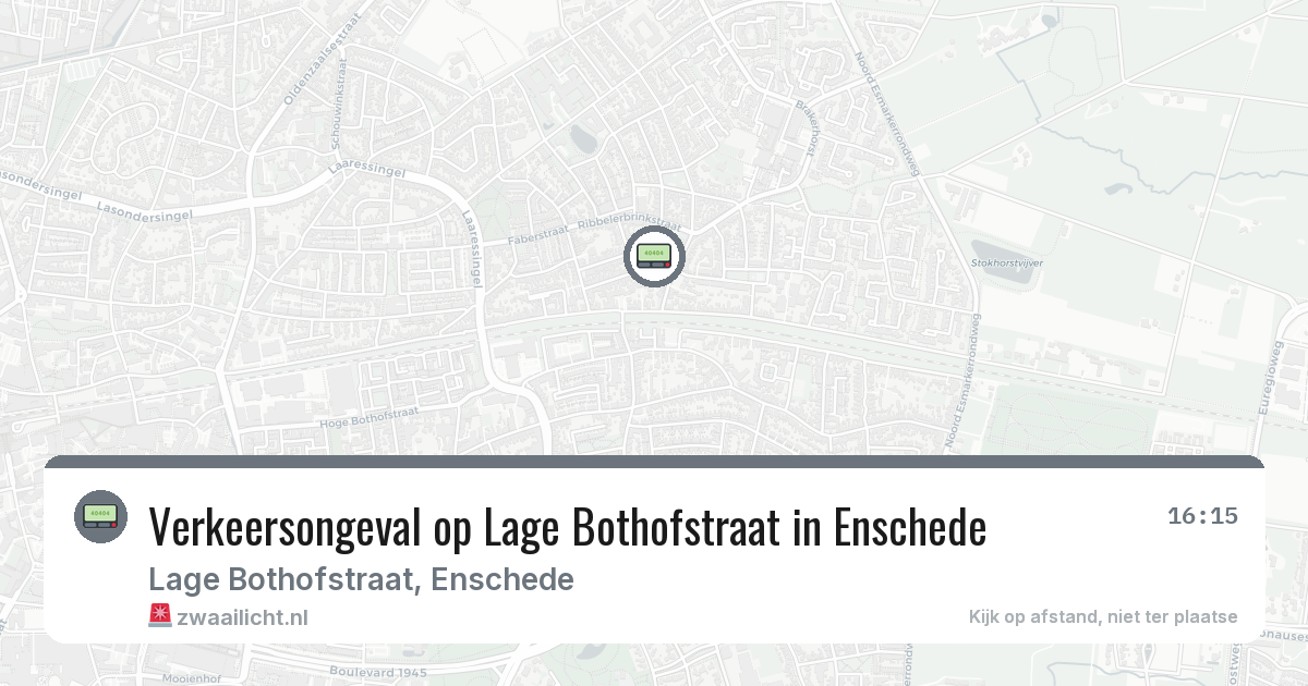 Verkeersongeval op Lage Bothofstraat in Enschede — 1 aug 2026