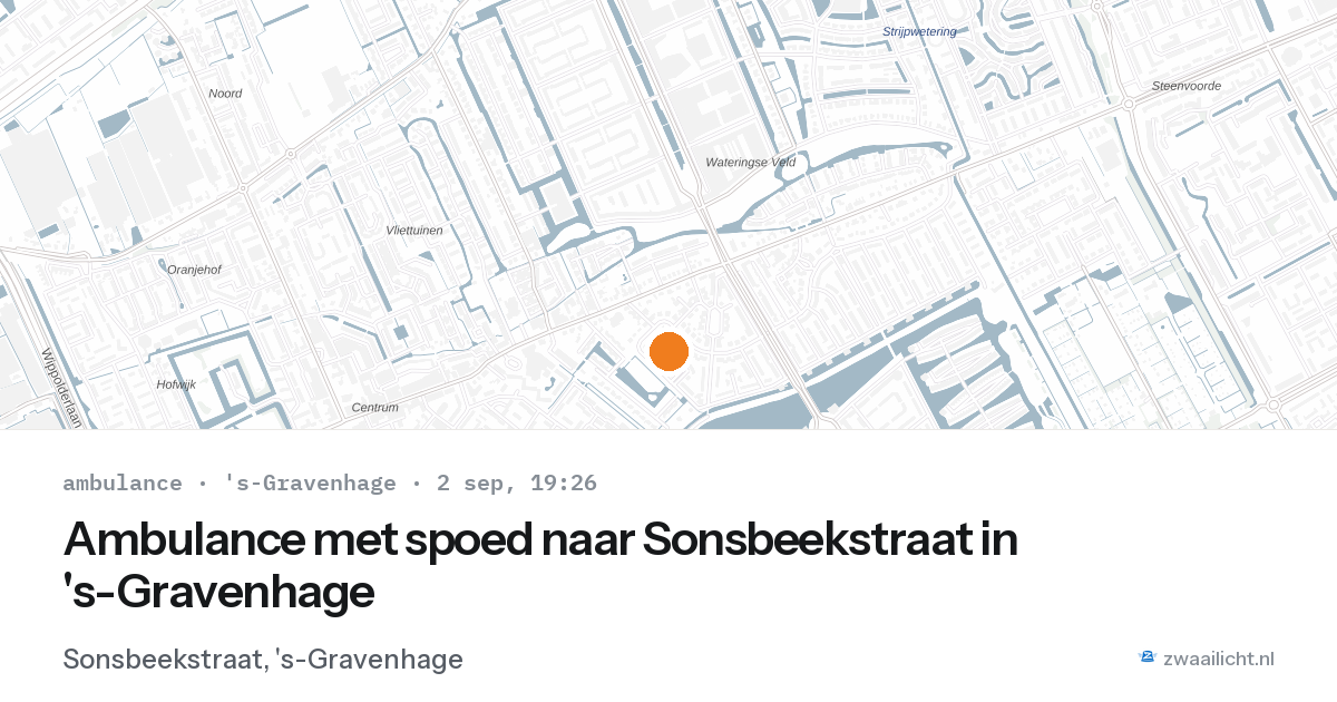 Ambulance met spoed naar Sonsbeekstraat in 's-Gravenhage — 2 sep 2026