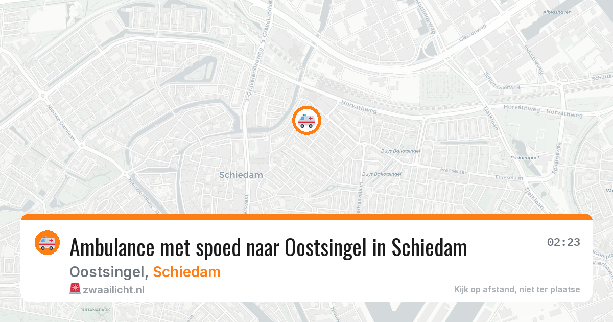 Ambulance met spoed naar Oostsingel in Schiedam — 12 mei 2026