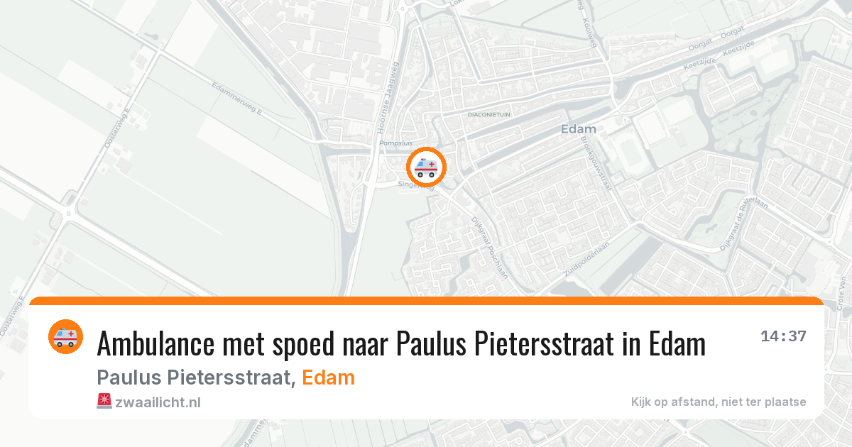 Ambulance met spoed naar Paulus Pietersstraat in Edam — 8 mei 2026