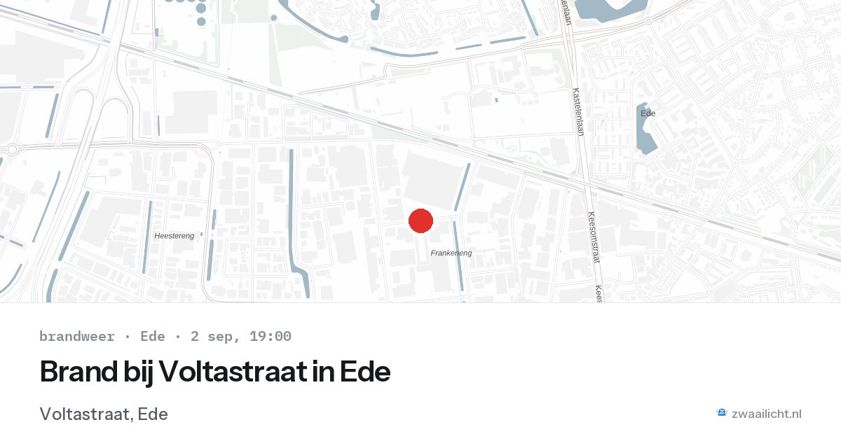 Brand bij Voltastraat in Ede — 2 sep 2026