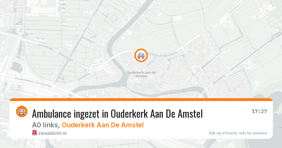 Ambulance ingezet in Ouderkerk Aan De Amstel — 16 mrt 2026