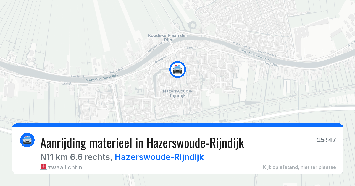 Aanrijding materieel in Hazerswoude-Rijndijk — 9 jul 2026