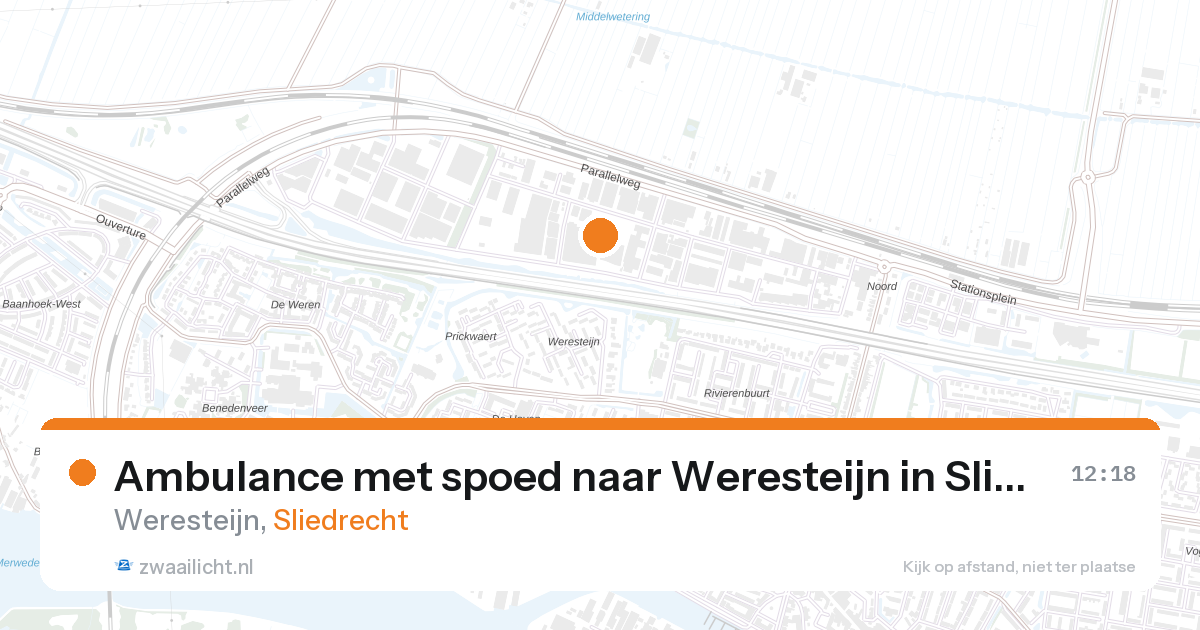 Ambulance met spoed naar Weresteijn in Sliedrecht — 1 mei 2026