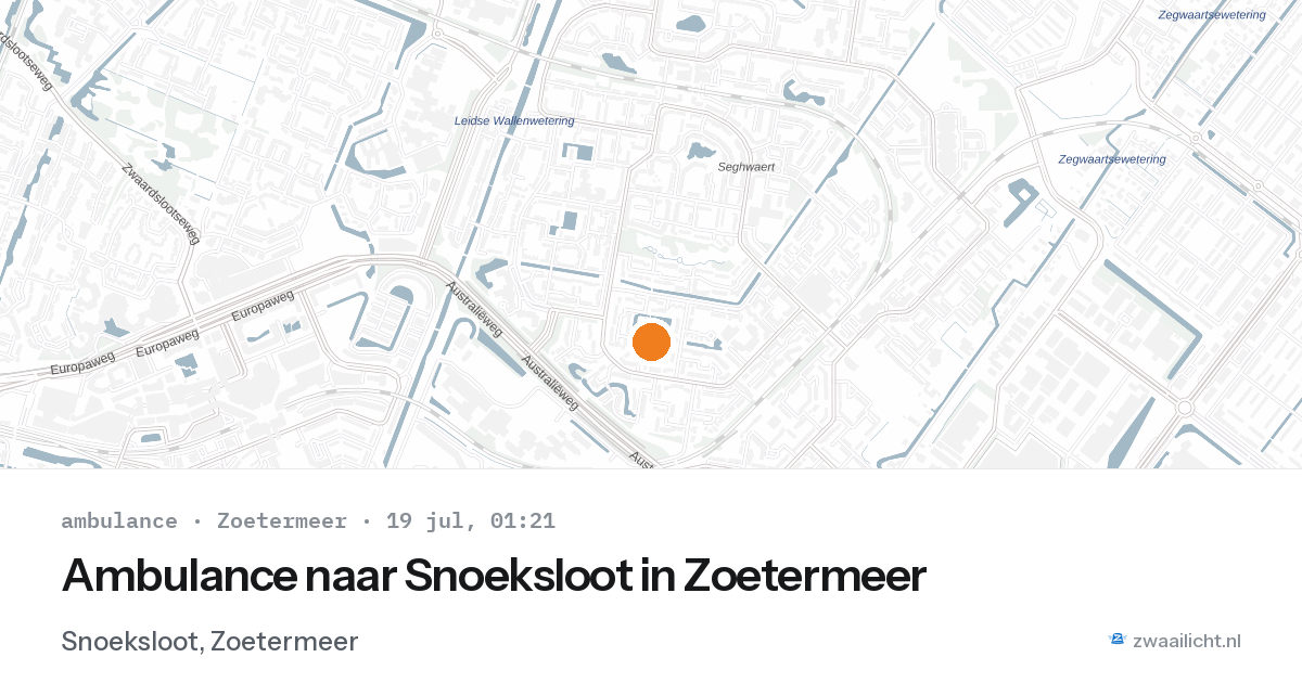 Ambulance naar Snoeksloot in Zoetermeer — 18 jul 2026