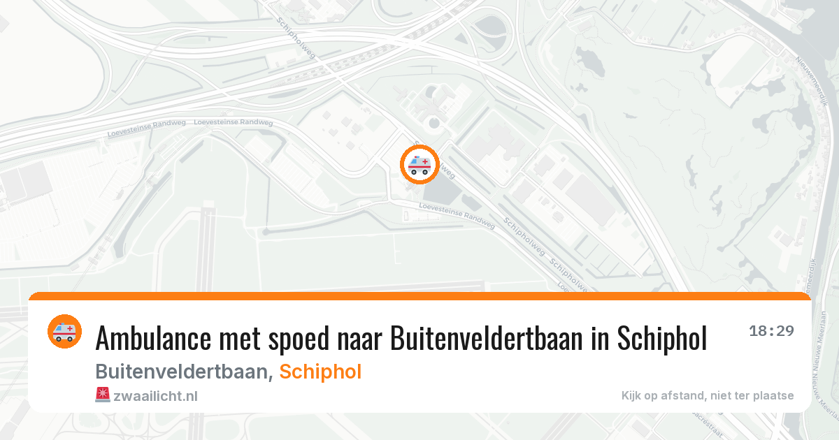 Ambulance met spoed naar Buitenveldertbaan in Schiphol — 19 jun 2026
