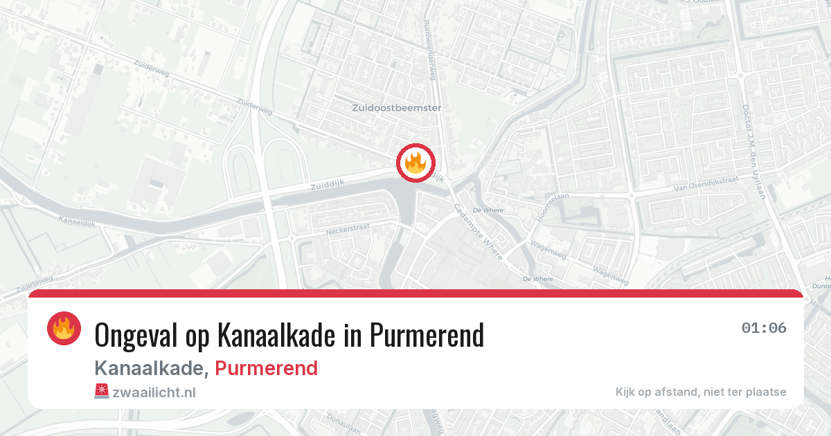 Ongeval op Kanaalkade in Purmerend — 15 mrt 2026