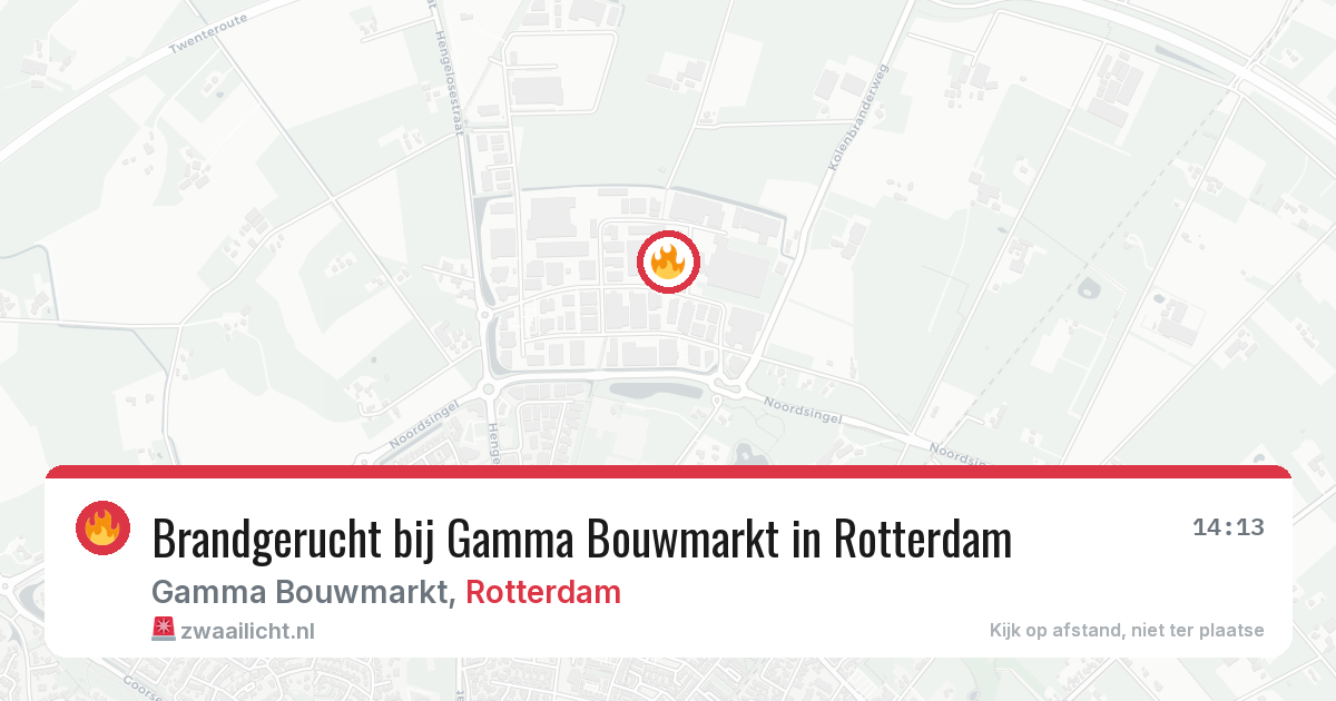Brandgerucht bij Gamma Bouwmarkt in Rotterdam — 3 aug 2026