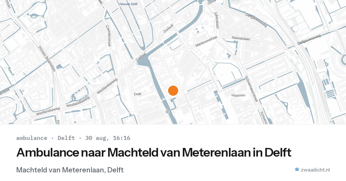 Ambulance naar Machteld van Meterenlaan in Delft — 30 aug 2026