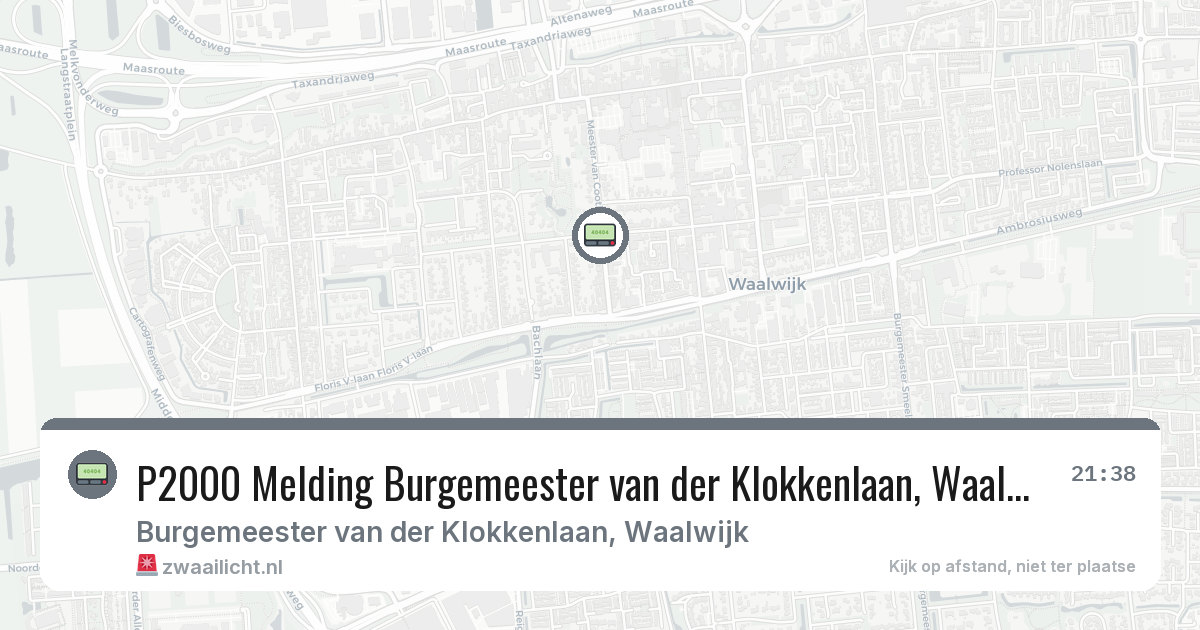 P2000 Melding Burgemeester van der Klokkenlaan, Waalwijk — 29 jul 2026