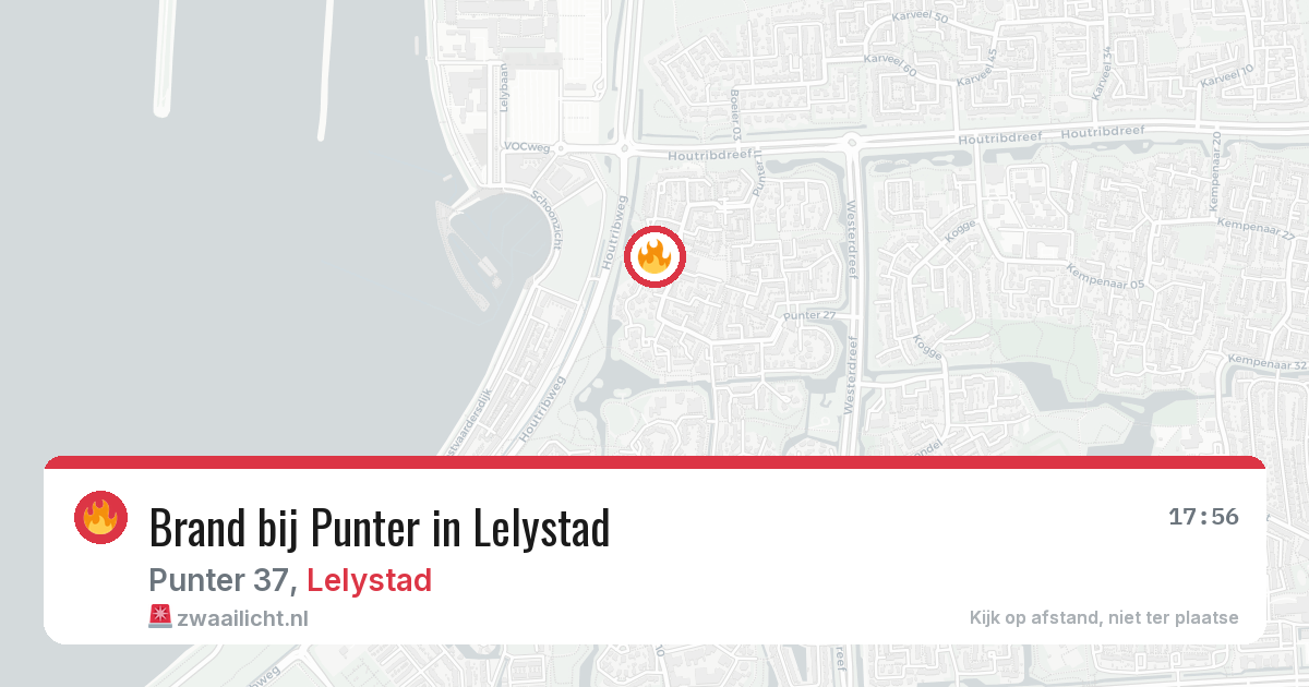 Brand bij Punter in Lelystad — 14 aug 2026