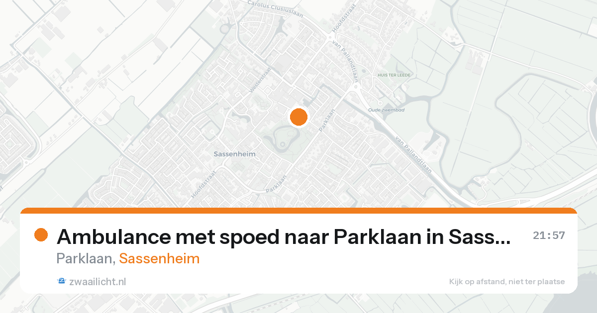 Ambulance met spoed naar Parklaan in Sassenheim — 23 aug 2026