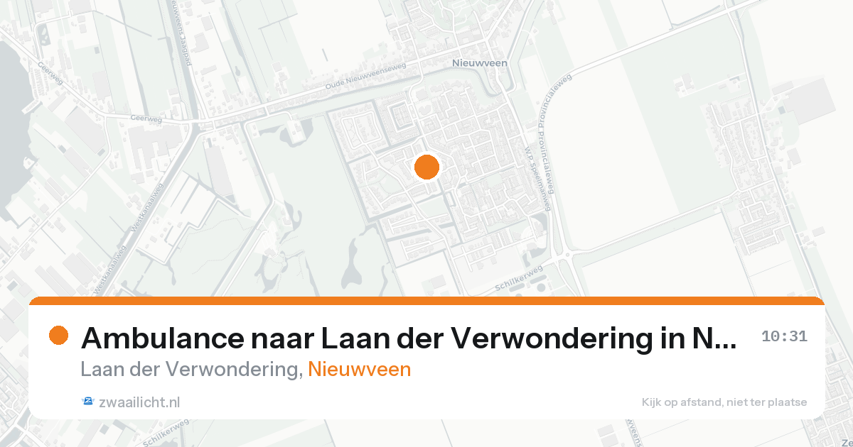 Ambulance naar Laan der Verwondering in Nieuwveen — 22 aug 2026