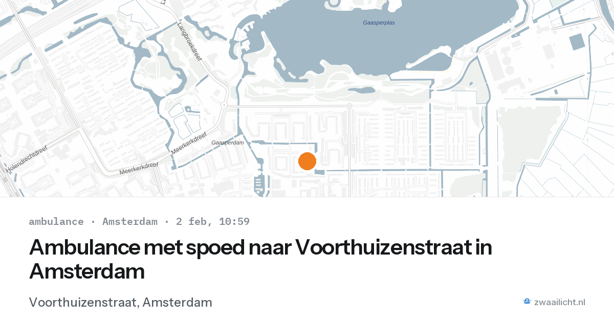 Ambulance met spoed naar Voorthuizenstraat in Amsterdam — 2 feb 2026