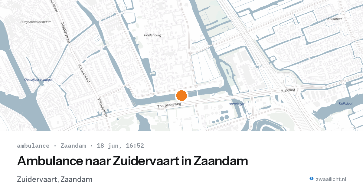Ambulance naar Zuidervaart in Zaandam — 18 jun 2026