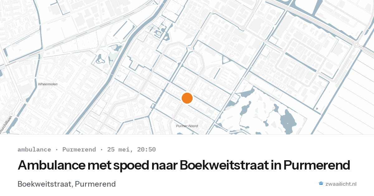 Ambulance met spoed naar Boekweitstraat in Purmerend — 25 mei 2026