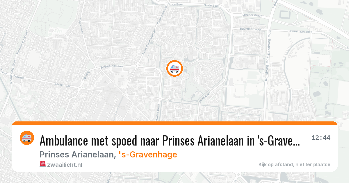 Ambulance met spoed naar Prinses Arianelaan in 's-Gravenhage — 12 mrt 2026