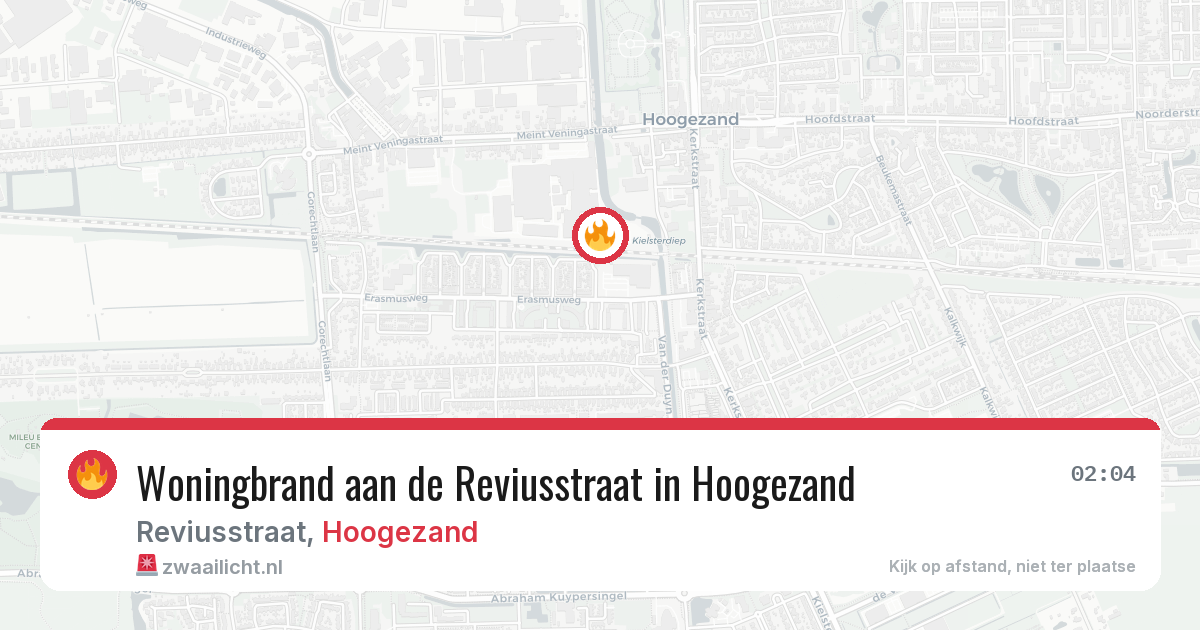 Woningbrand aan de Reviusstraat in Hoogezand — 14 jun 2026