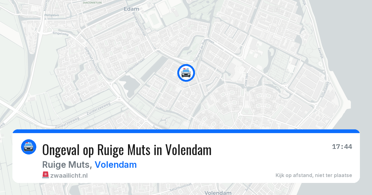 Ongeval op Ruige Muts in Volendam — 19 mei 2026