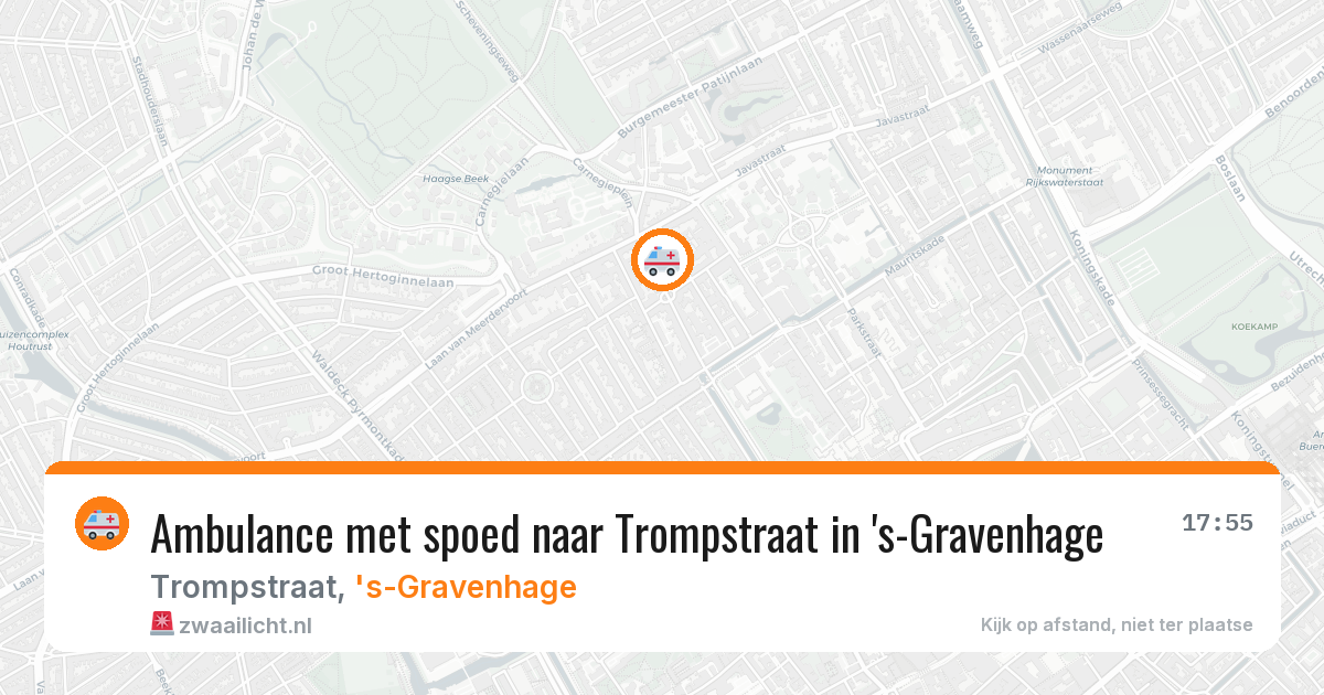 Ambulance met spoed naar Trompstraat in 's-Gravenhage — 17 jul 2026