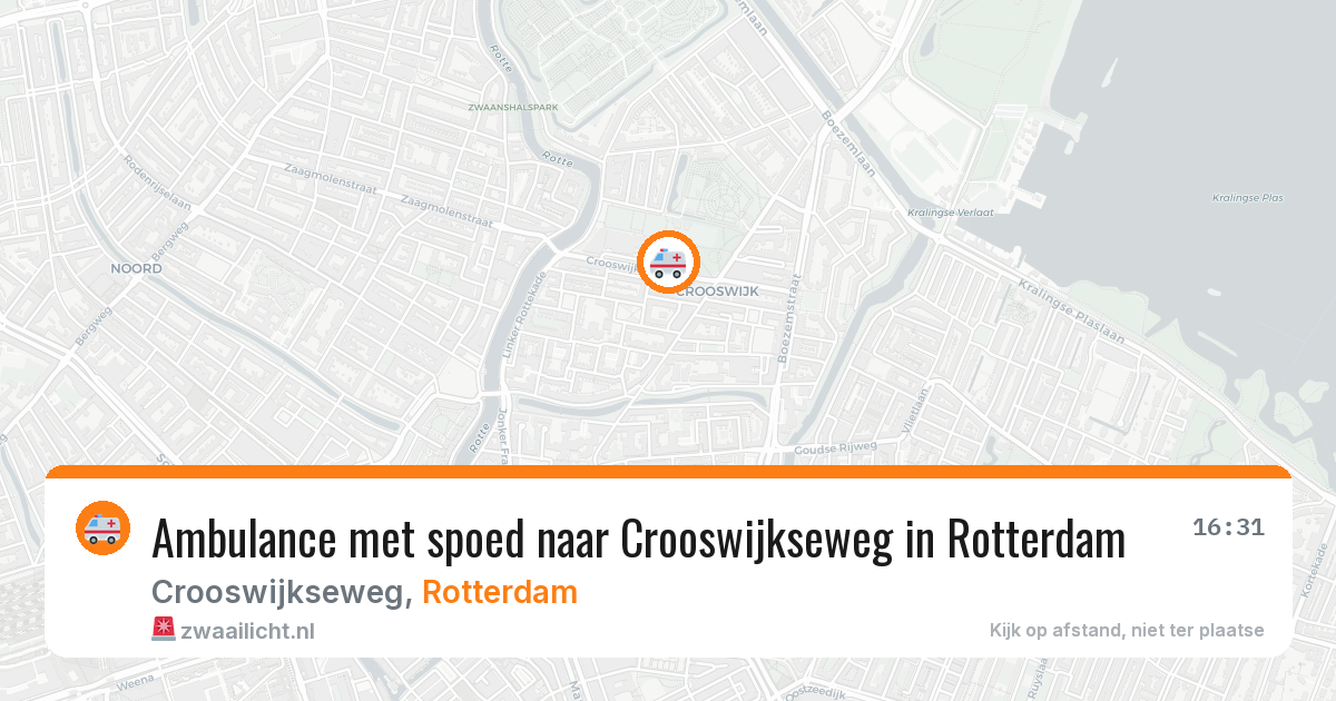 Ambulance met spoed naar Crooswijkseweg in Rotterdam — 12 aug 2026