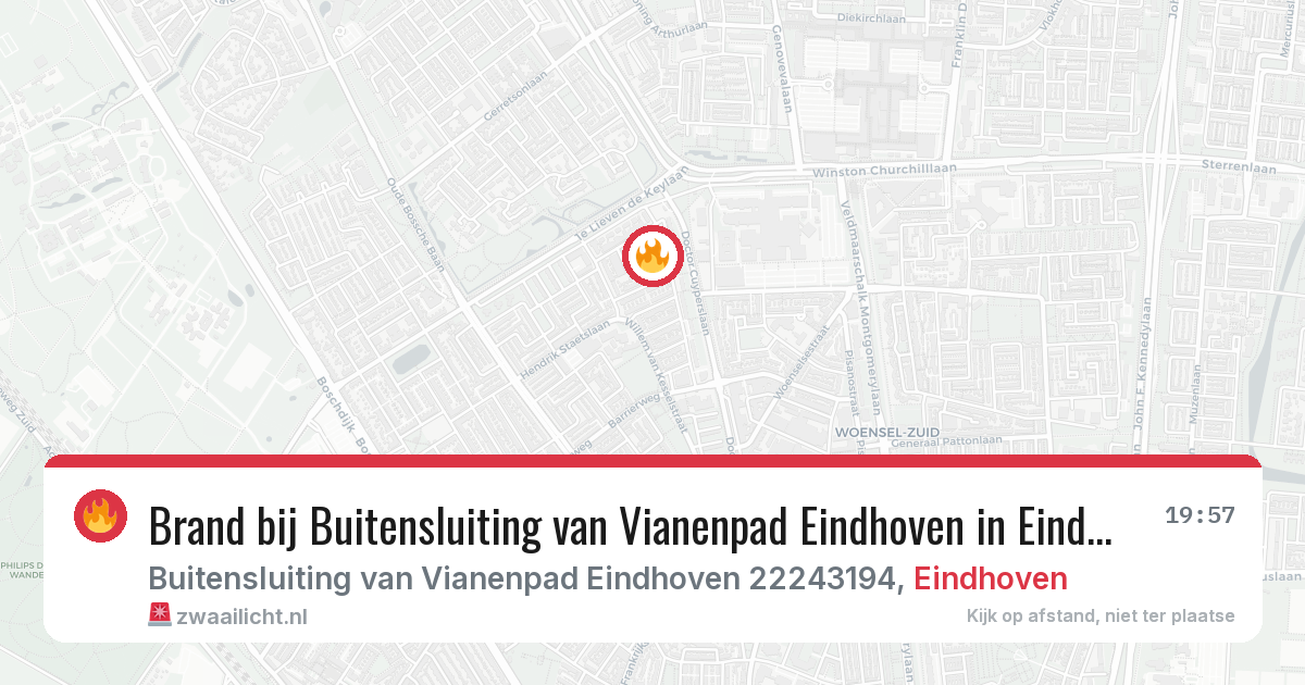 Brand bij Buitensluiting van Vianenpad Eindhoven in Eindhoven — 15 mei 2026