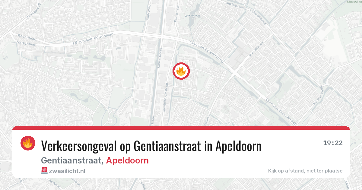 Verkeersongeval op Gentiaanstraat in Apeldoorn — 4 aug 2026