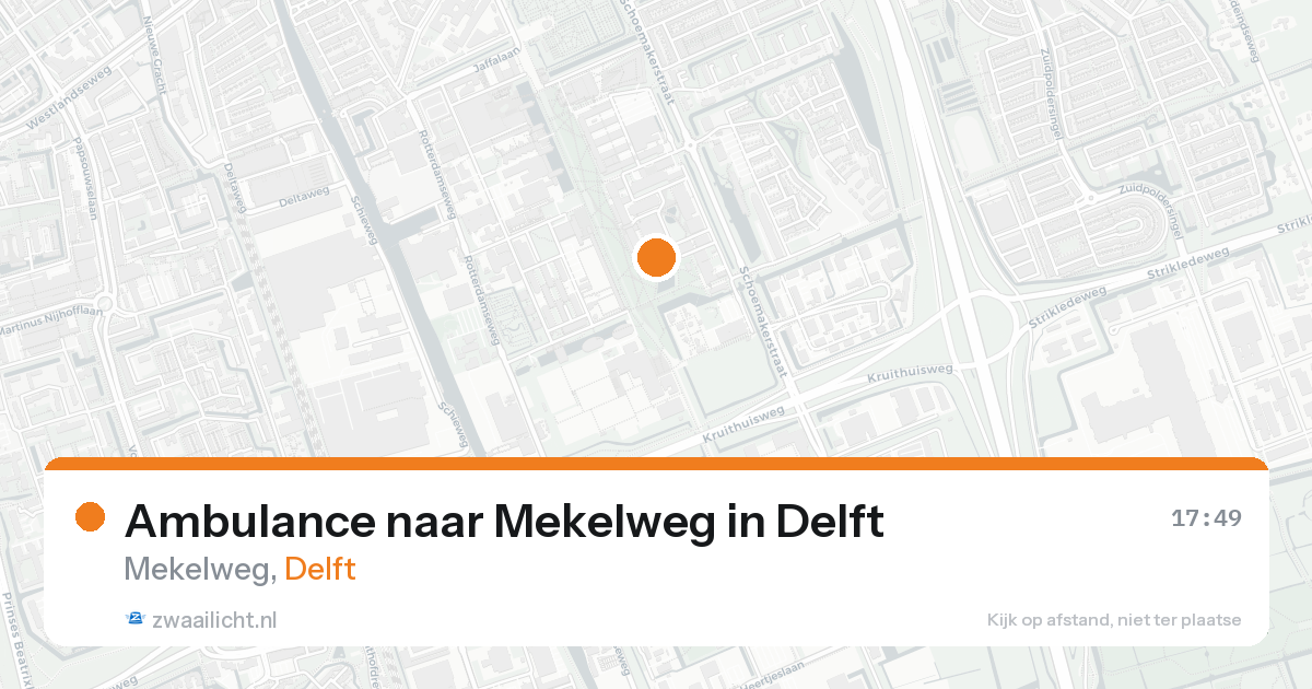Ambulance naar Mekelweg in Delft — 24 aug 2026