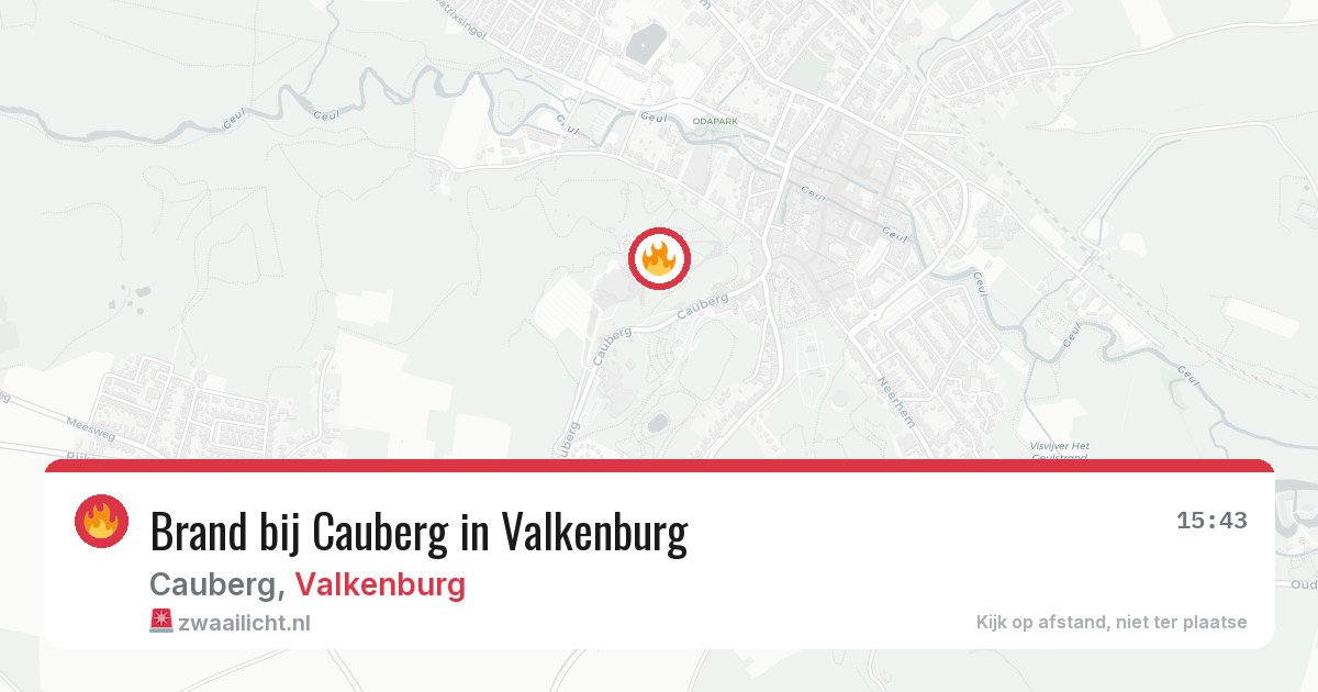 Brand bij Cauberg in Valkenburg — 9 aug 2026