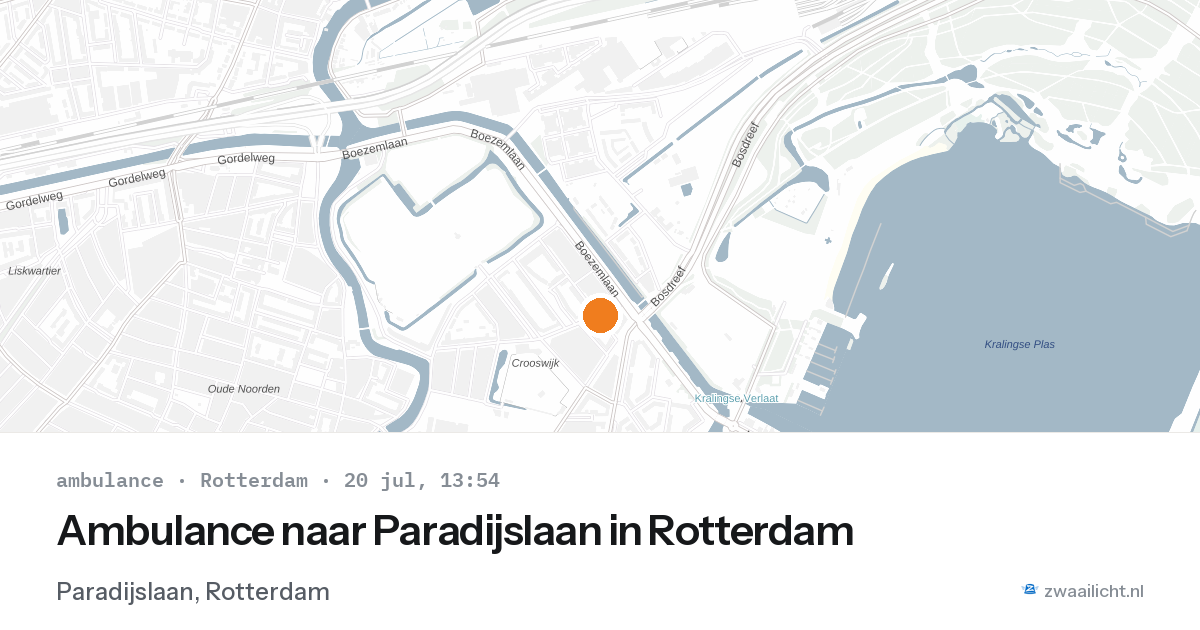 Ambulance naar Paradijslaan in Rotterdam — 20 jul 2026