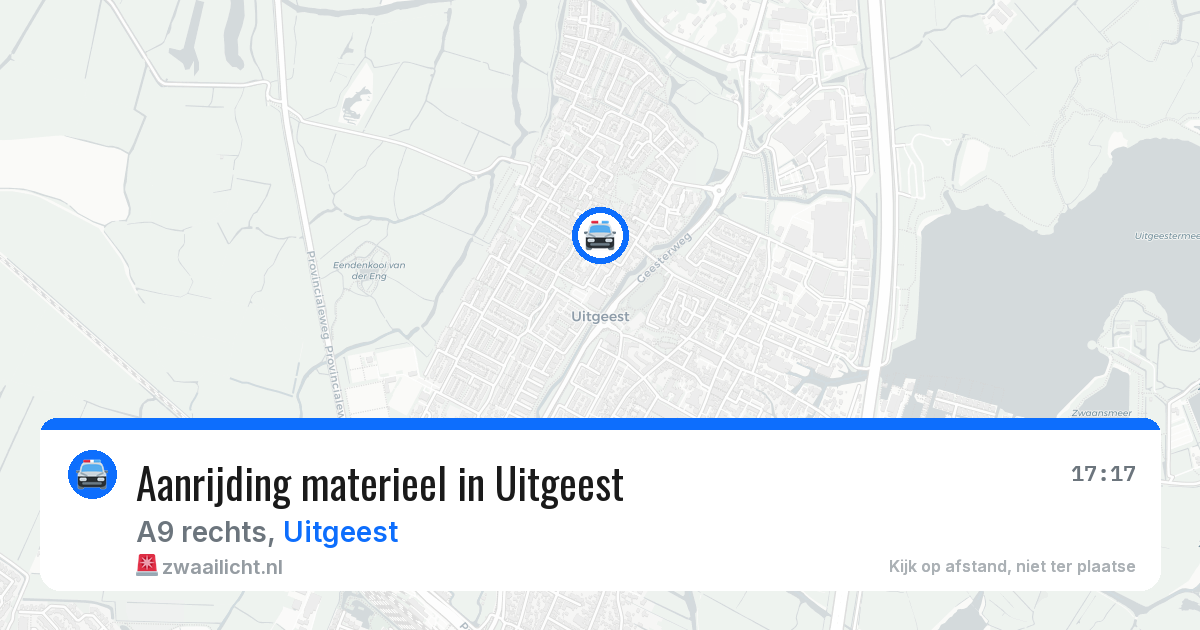 Aanrijding materieel in Uitgeest — 26 mrt 2026