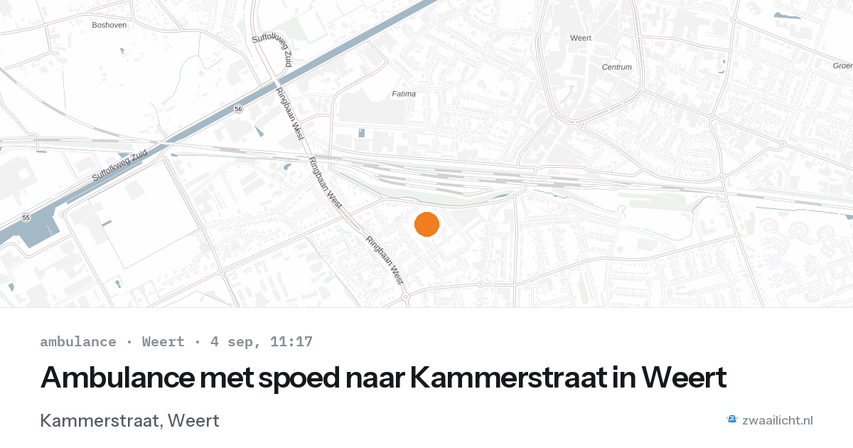 Ambulance met spoed naar Kammerstraat in Weert — 4 sep 2026