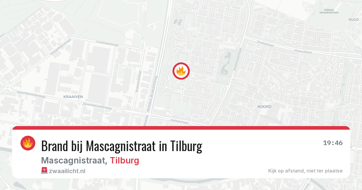 Brand bij Mascagnistraat in Tilburg — 23 mei 2026