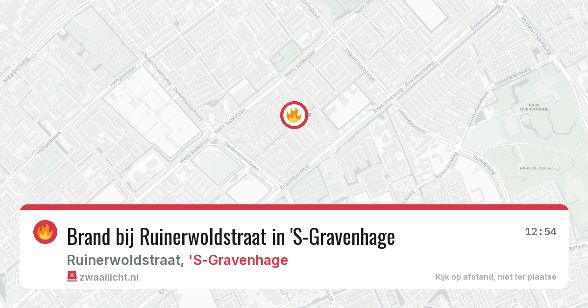Brand bij Ruinerwoldstraat in 'S-Gravenhage — 8 jul 2026