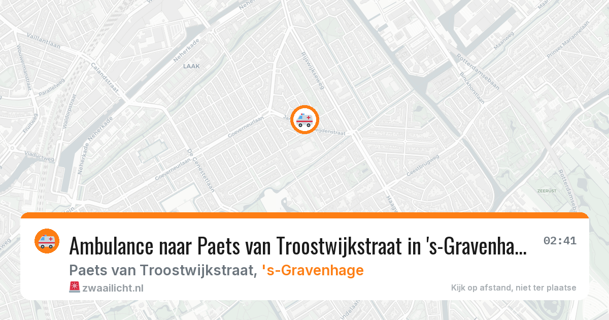 Ambulance naar Paets van Troostwijkstraat in 's-Gravenhage — 28 mrt 2026