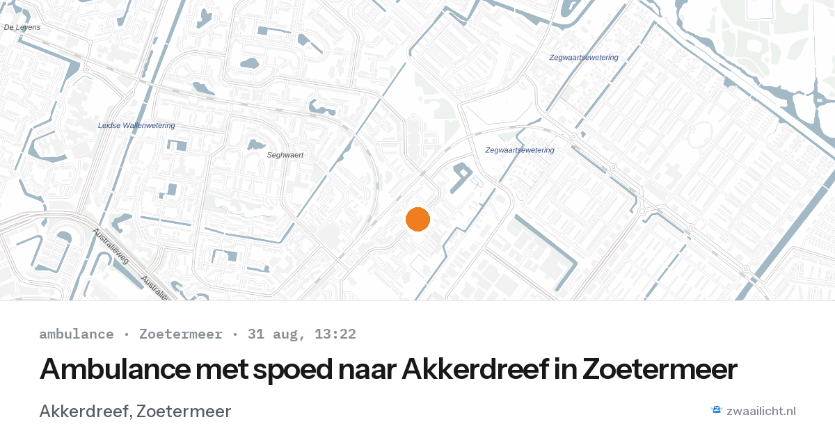 Ambulance met spoed naar Akkerdreef in Zoetermeer — 31 aug 2026