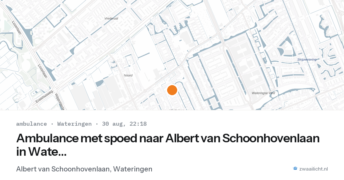 Ambulance met spoed naar Albert van Schoonhovenlaan in Wateringen — 30 aug 2026