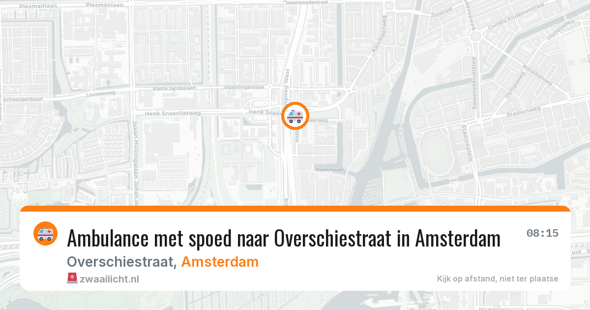 Ambulance met spoed naar Overschiestraat in Amsterdam — 20 mei 2026