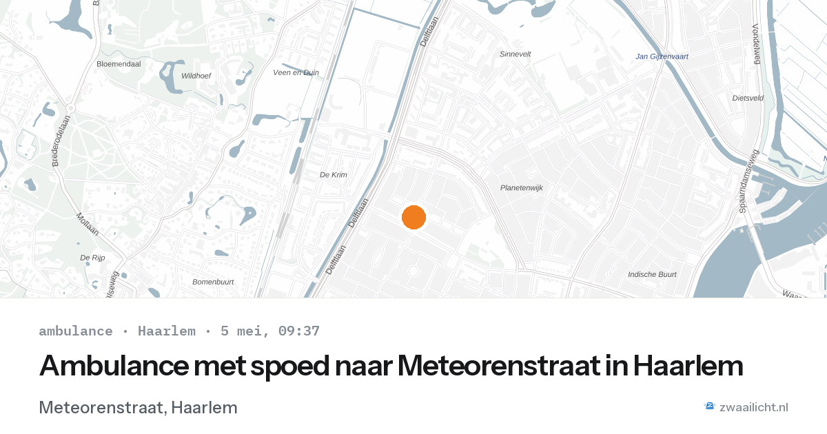 Ambulance met spoed naar Meteorenstraat in Haarlem — 5 mei 2026