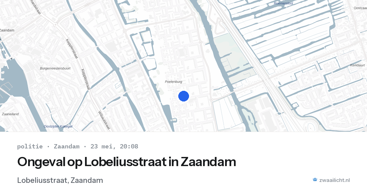 Ongeval op Lobeliusstraat in Zaandam — 23 mei 2026