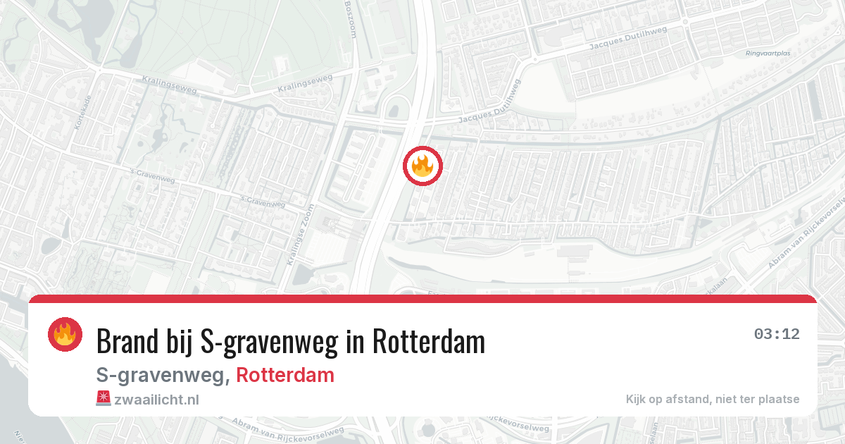 Brand bij S-gravenweg in Rotterdam — 12 aug 2026