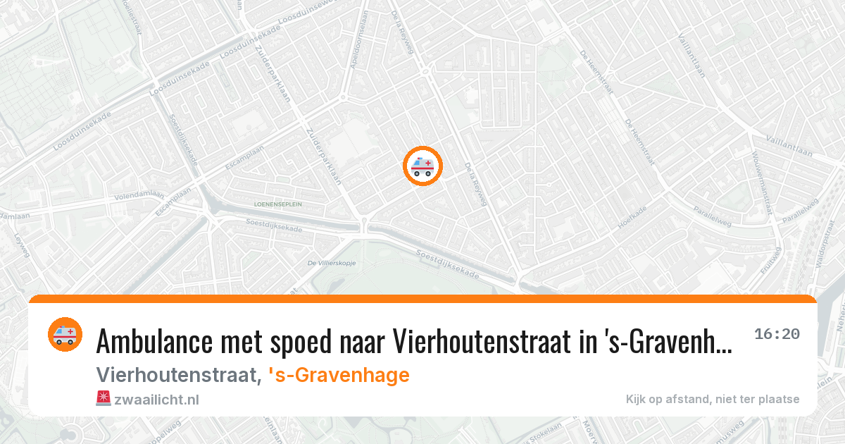 Ambulance met spoed naar Vierhoutenstraat in 's-Gravenhage — 20 jun 2026