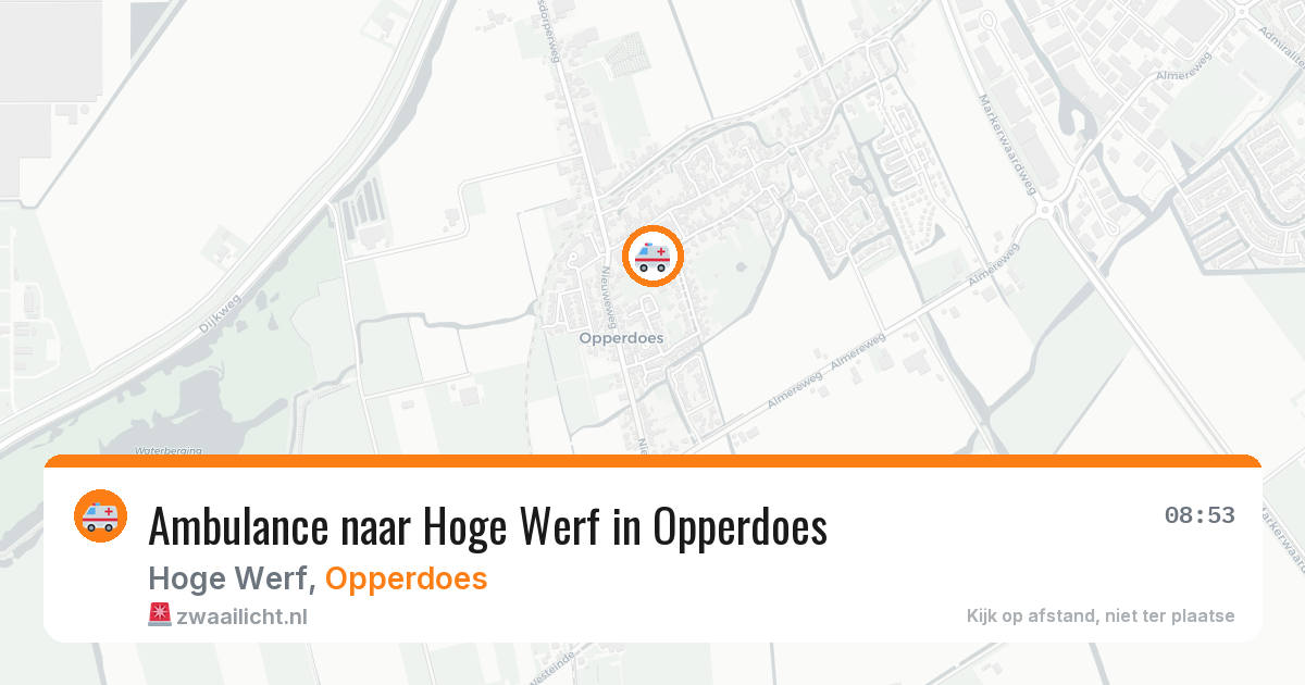 Ambulance naar Hoge Werf in Opperdoes — 18 jul 2026