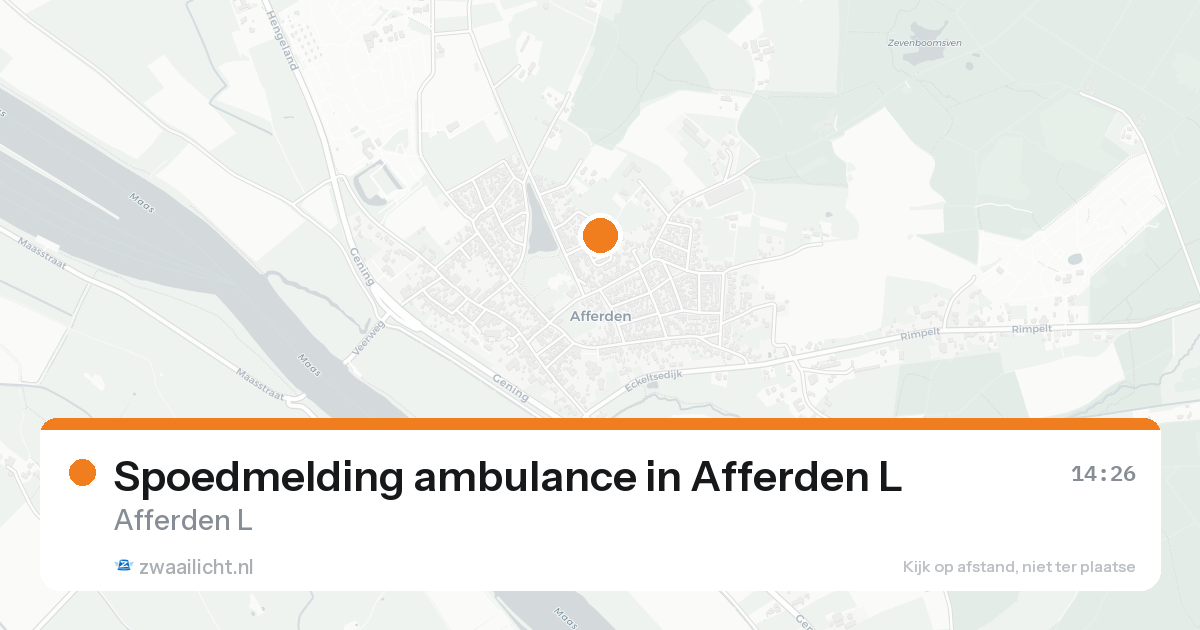 Spoedmelding ambulance in Afferden L — 2 aug 2026