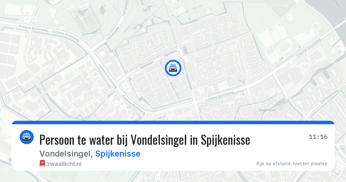 Persoon te water bij Vondelsingel in Spijkenisse — 12 jul 2026
