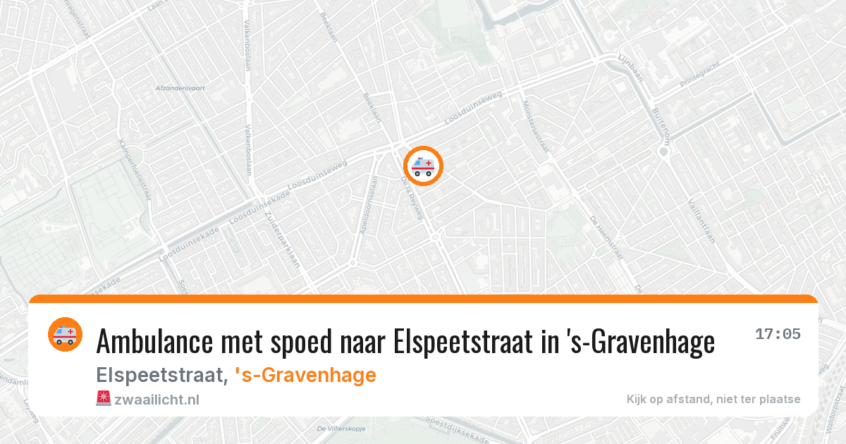 Ambulance met spoed naar Elspeetstraat in 's-Gravenhage — 5 aug 2026